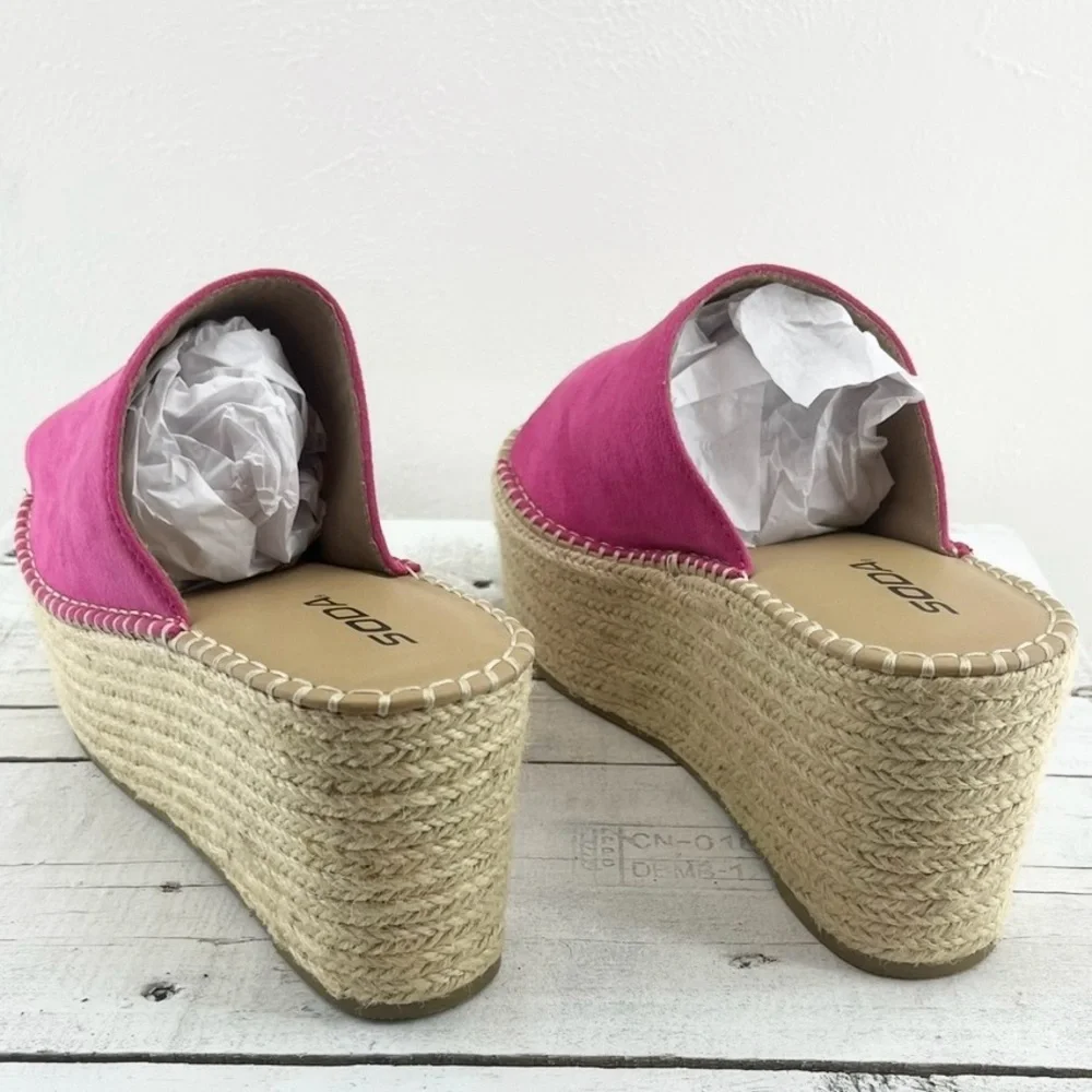 EUC Hot Pink Soda Platform Espadrille Size 9